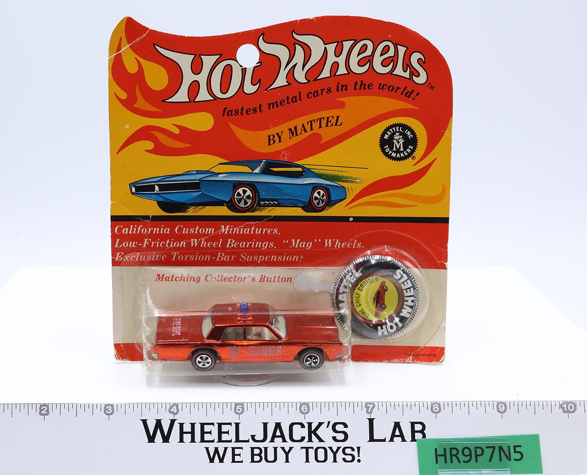 Fire Chief Cruiser Red 1968 Hot Wheels Mattel Vintage Redline RL Blister MOSC