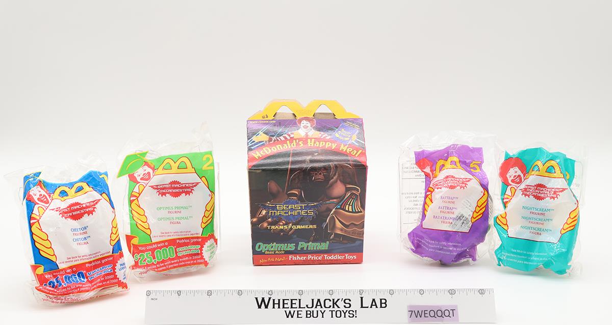 McDonald's Happy Meal Toys Lot of 4 Transformers Beast Machines NEW SEALED