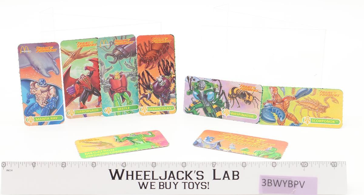 McDonald's Happy Meal Character Tags Lot of 8 Transformers Beast Wars Hasbro