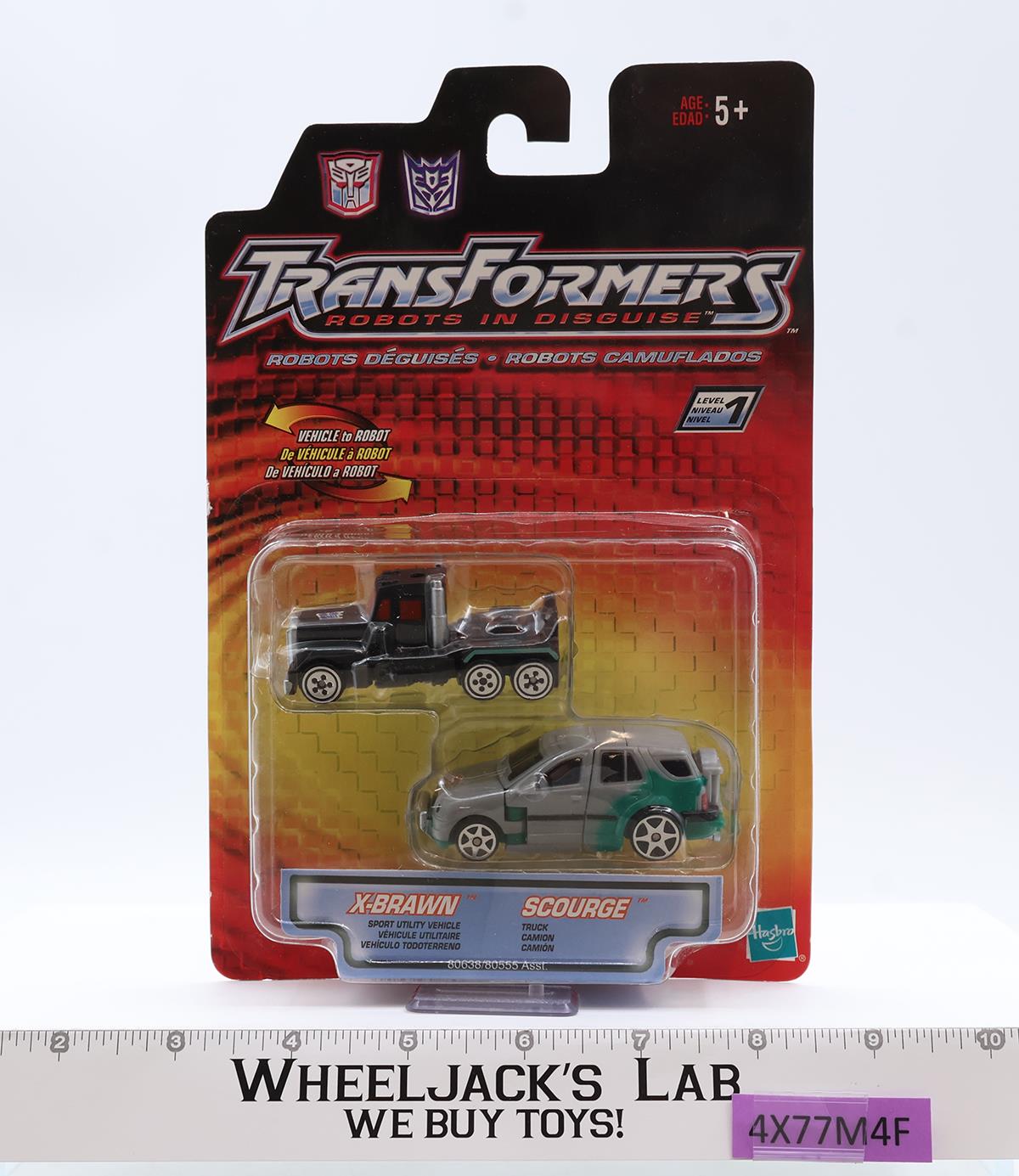 X-Brawn & Scourge Transformers Robots In Disguise RID 2001 Hasbro NEW SEALED