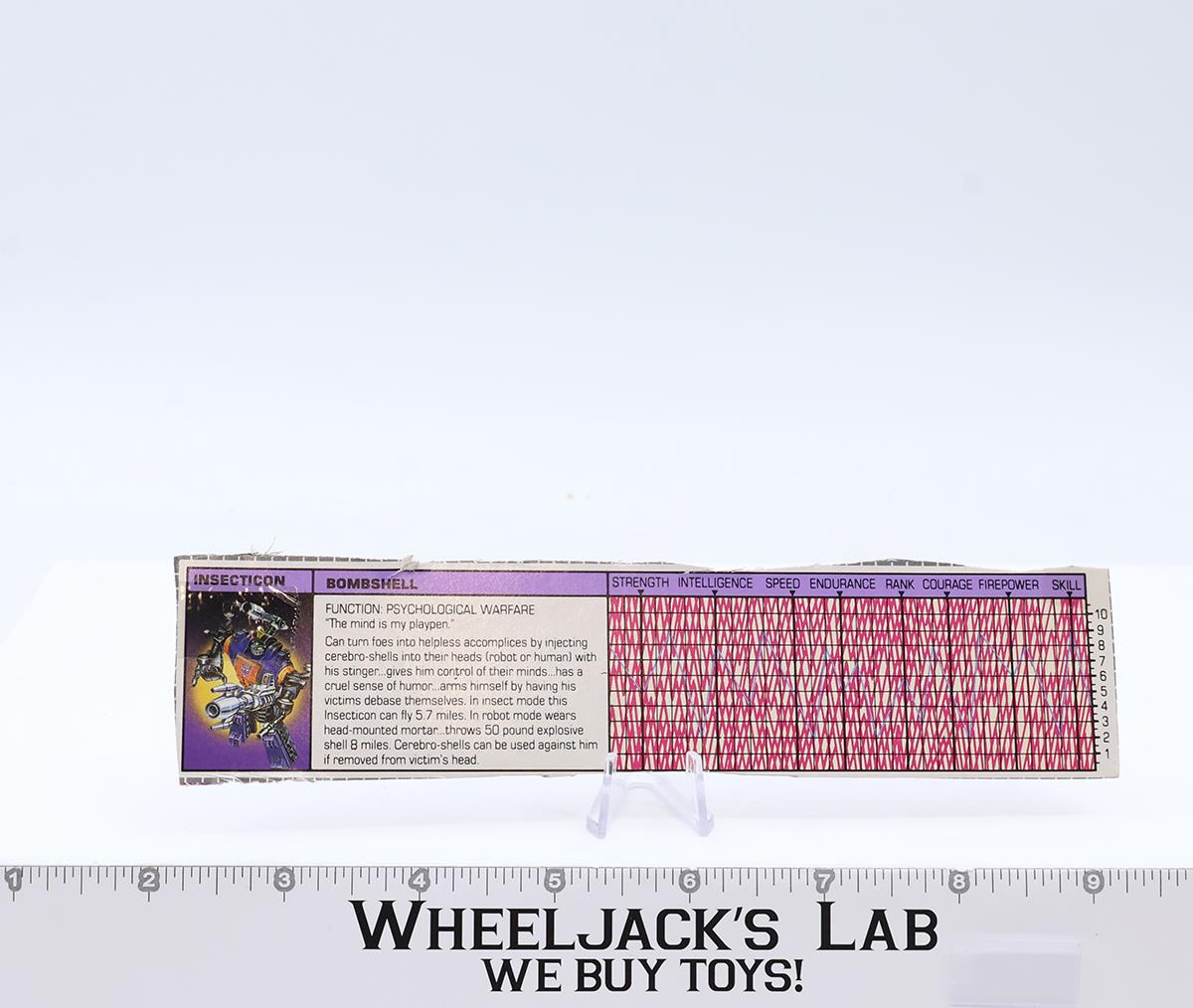 Bombshell Action Figure Tech Spec 1985 Vintage Hasbro G1 Transformers