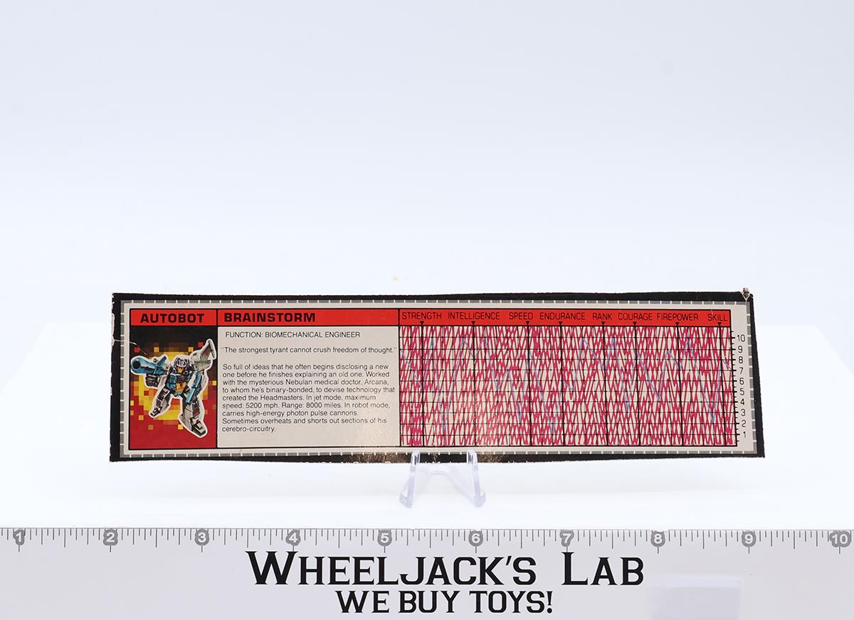 Brainstorm Action Figure Robot Tech Spec 1986 Vintage Hasbro G1 Transformers