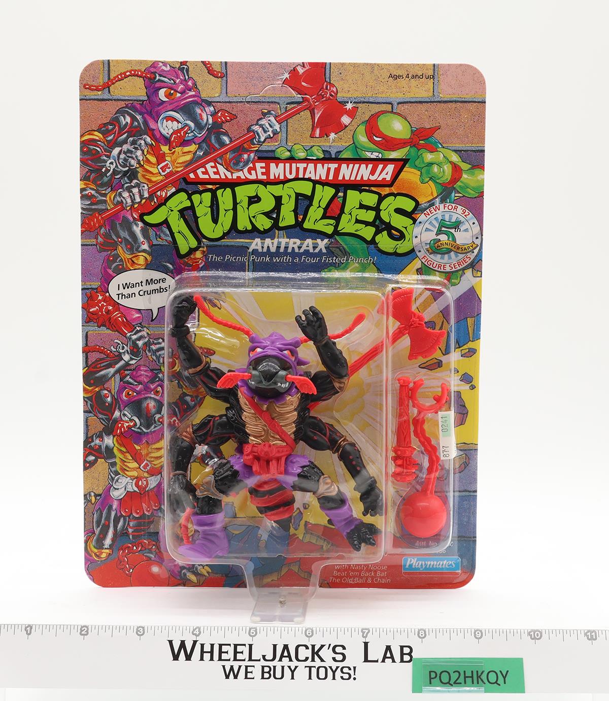 Antrax Teenage Mutant Ninja Turtles 5th Ann. TMNT 1992 Playmates MOSC Unpunched