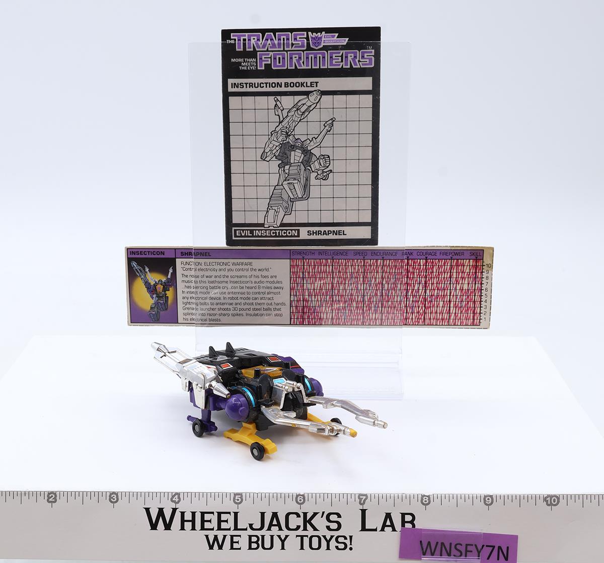 Shrapnel 100% Complete 1985 Vintage Hasbro G1 Transformers Action Figure