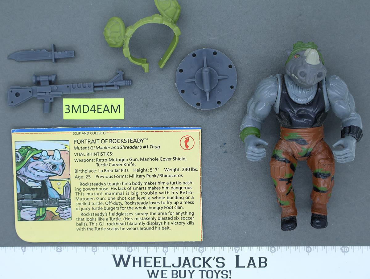 Rocksteady SOFT HEAD Complete Teenage Mutant Ninja Turtles TMNT Playmates 1988