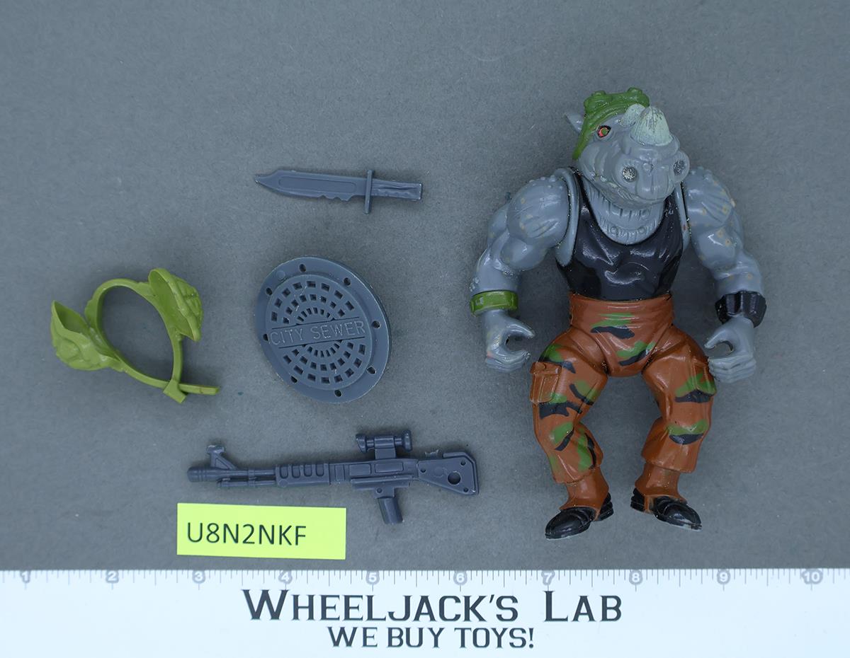 Rocksteady HARD HEAD 100% Complete Teenage Mutant Ninja Turtles 1988 Playmates