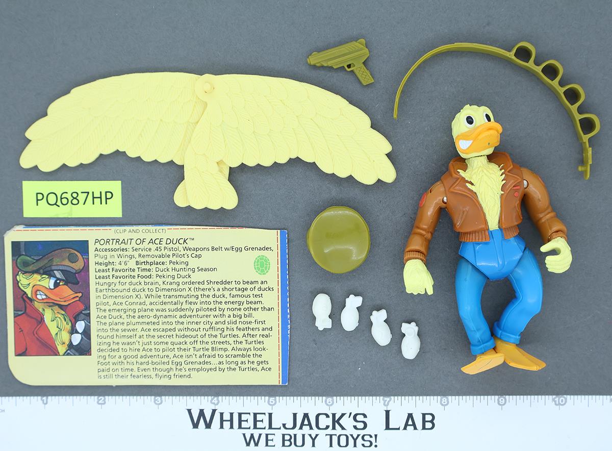 Ace Duck 100% Complete Teenage Mutant Ninja Turtle TMNT Playmates 1988 Vintage