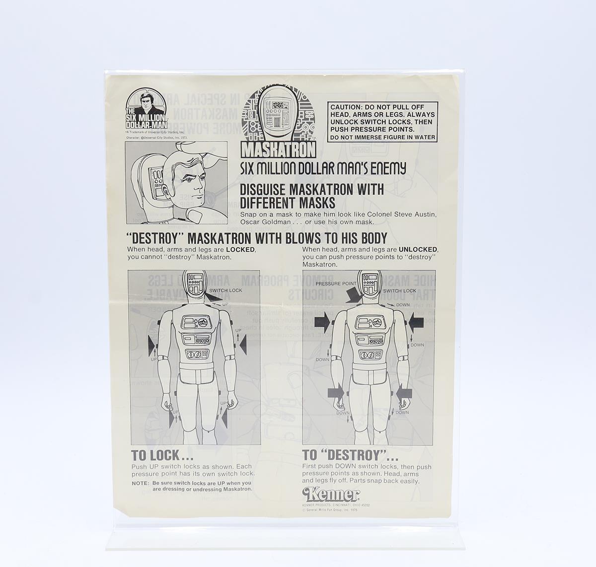 Maskatron Enemy Robot 13" Doll 100% Complete Six Million Dollar Man 1976 Kenner