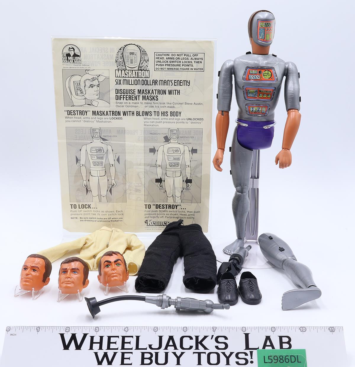 Maskatron Enemy Robot 13" Doll 100% Complete Six Million Dollar Man 1976 Kenner