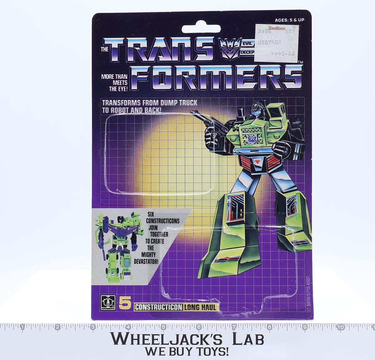 Long Haul Devastator Cardback Vintage Hasbro 1985 G1 Transformers