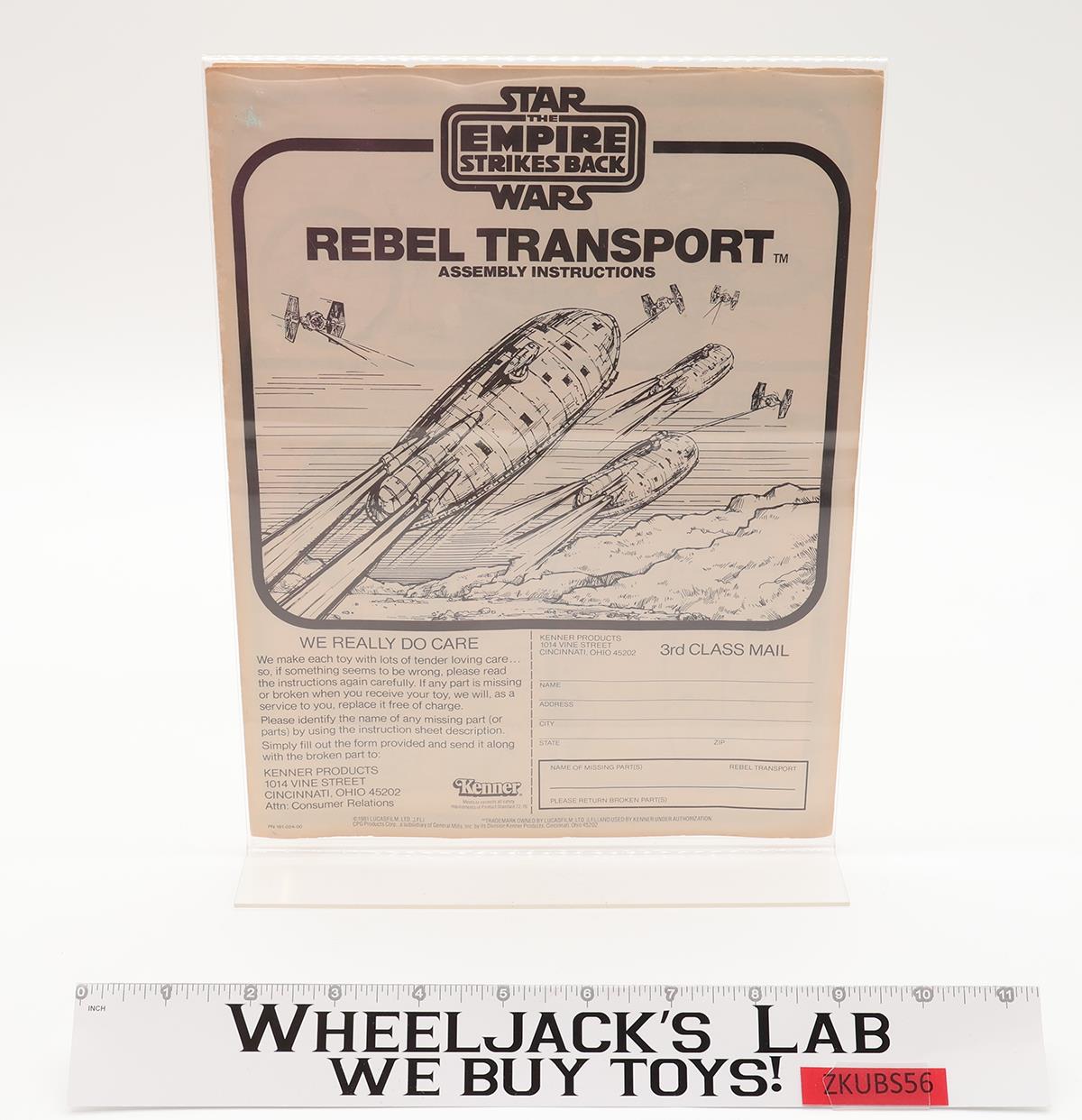Rebel Transport Vehicle 100% Complete W/ Box Star Wars ESB 1982 Kenner Vehicle