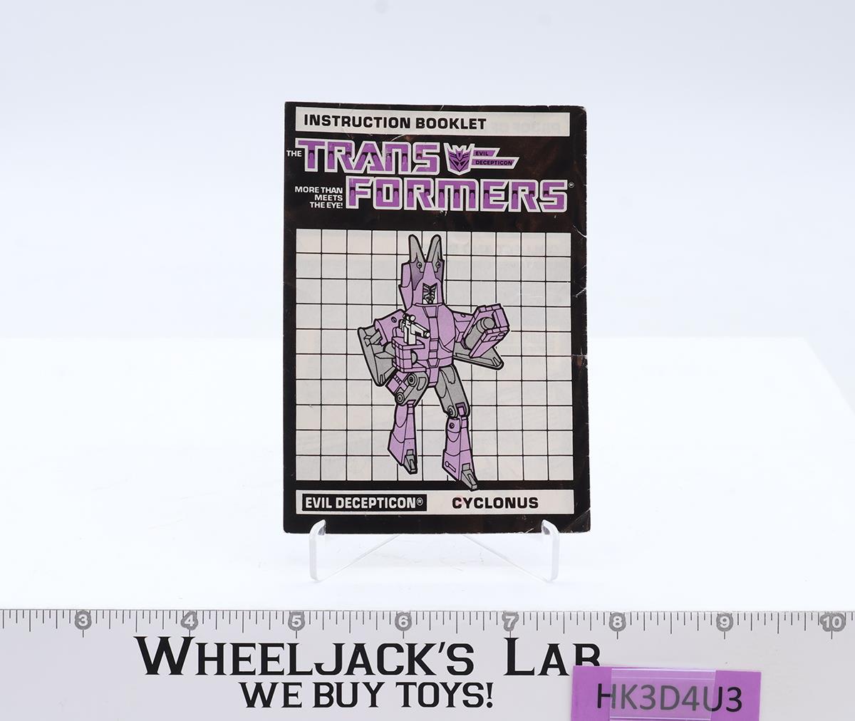 Cyclonus PURPLE EARS 100% Complete 1986 Vintage Hasbro G1 Transformers