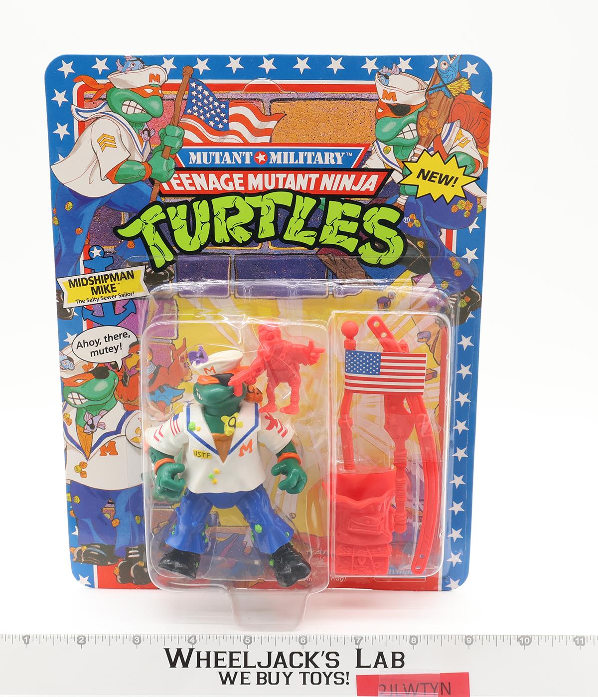 Midshipman Mike Teenage Mutant Ninja Turtles TMNT 1991 Playmates MOSC UNPUNCHED