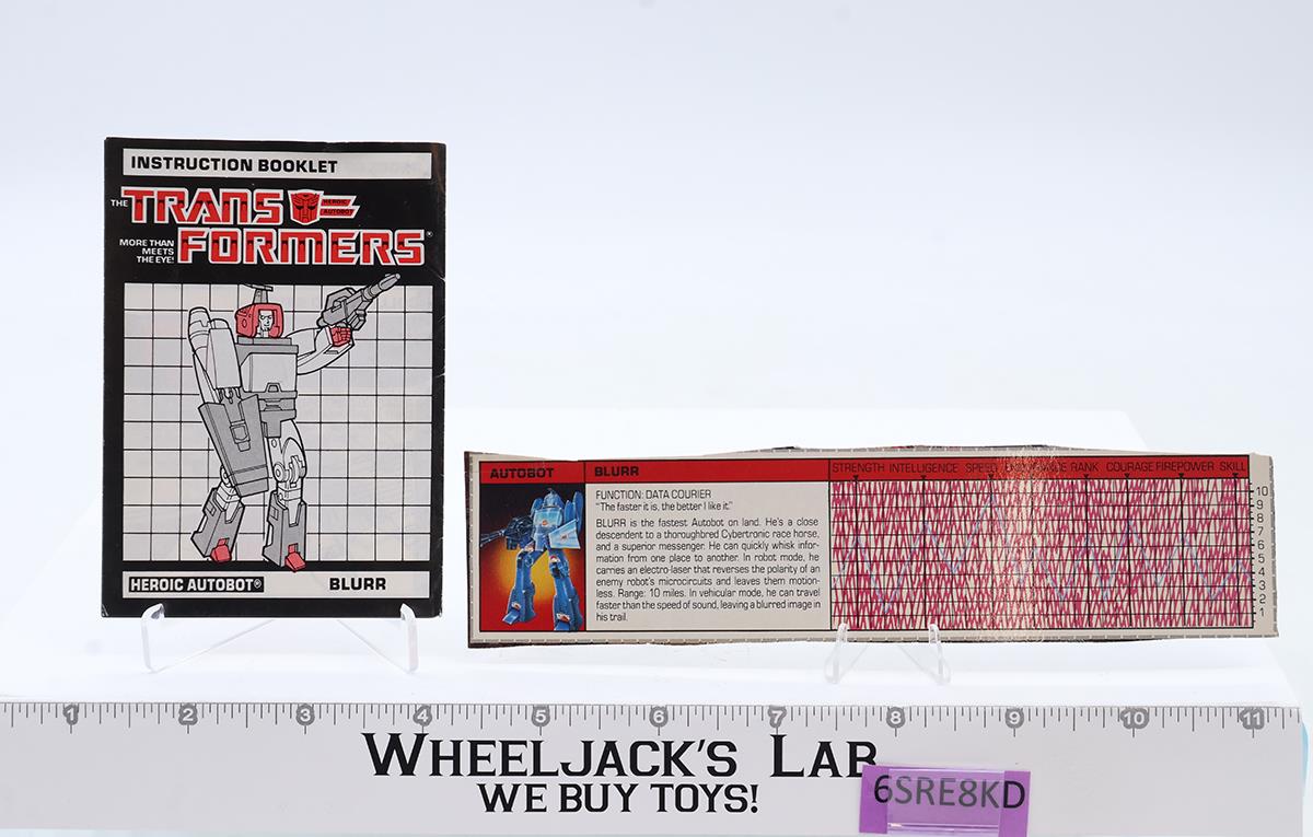 Blurr 100% Complete 1986 Vintage G1 Transformers Hasbro Action Figure