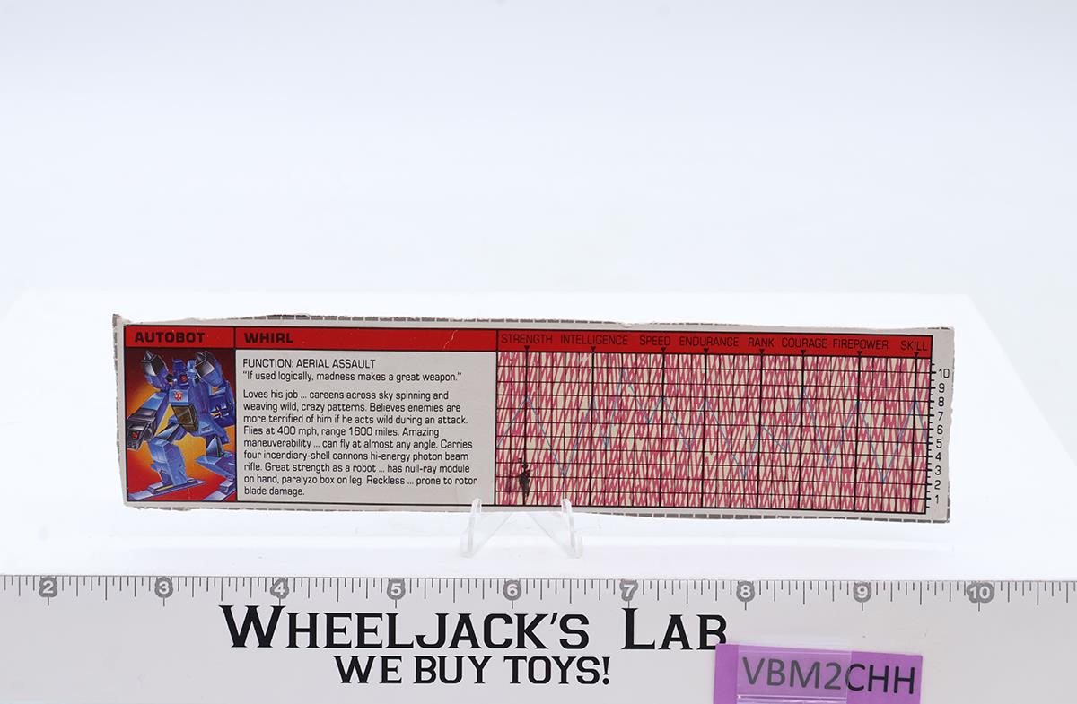 Whirl 100% Complete 1985 Vintage G1 Transformers Hasbro Action Figure