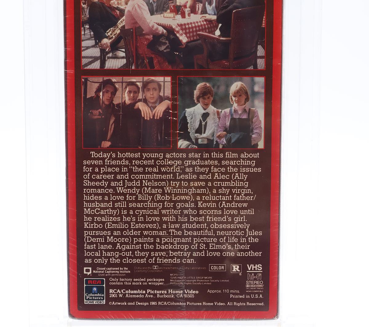 St. Elmo's Fire 1985 Side-Loader RCA Columbia Beckett 7.5 / A- VHS