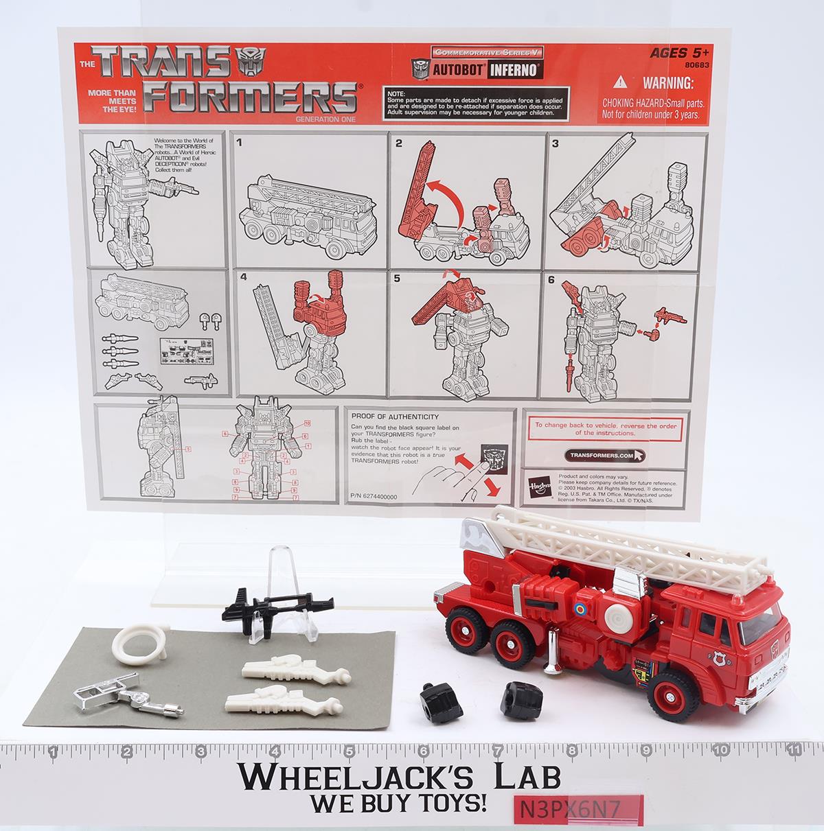 Inferno Commemorative Series V Hasbro Reissue Transformers Action Figure