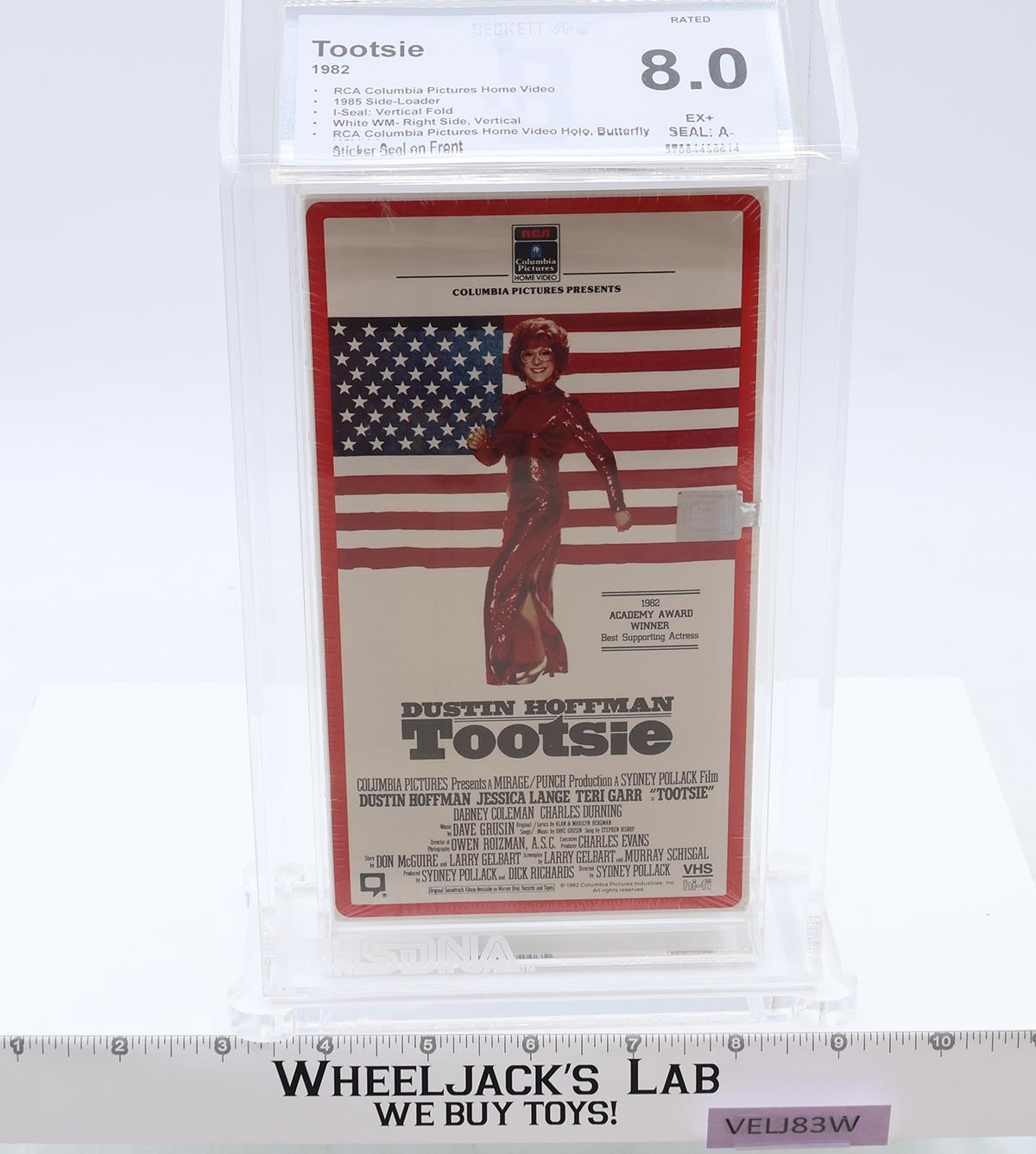 Tootsie 1982,1985 Side-Loader Butterfly Sticker Seal RCA Beckett 8.0 VHS