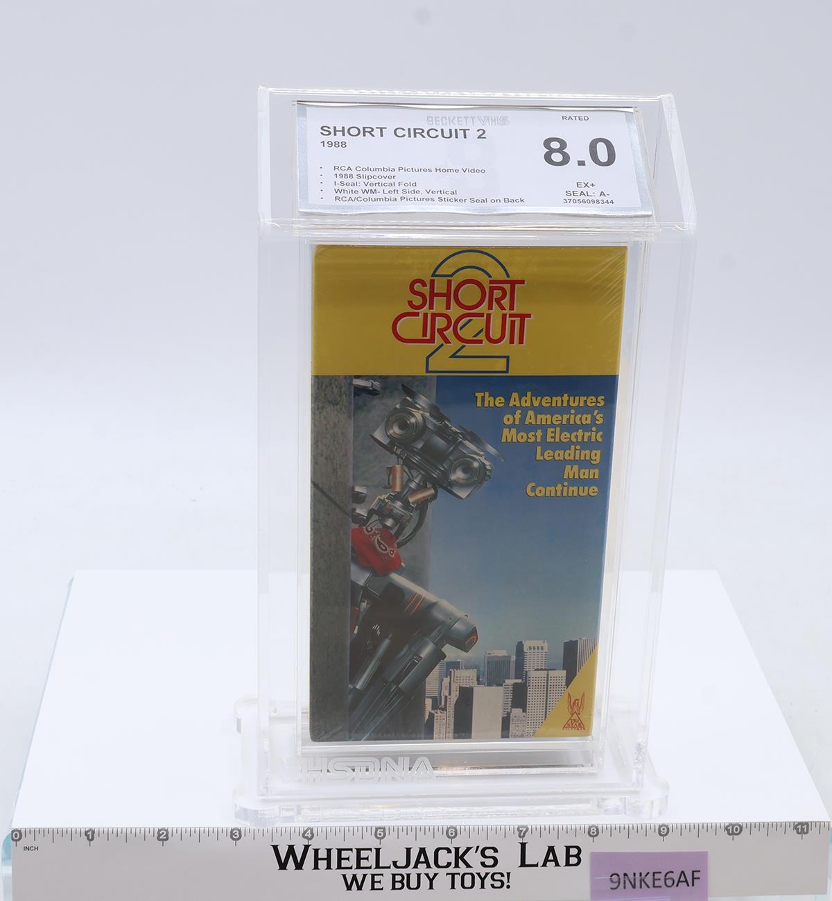 Short Circuit 2 1988,1988 Slipcover RCA Columbia Beckett 8.0 / A- VHS