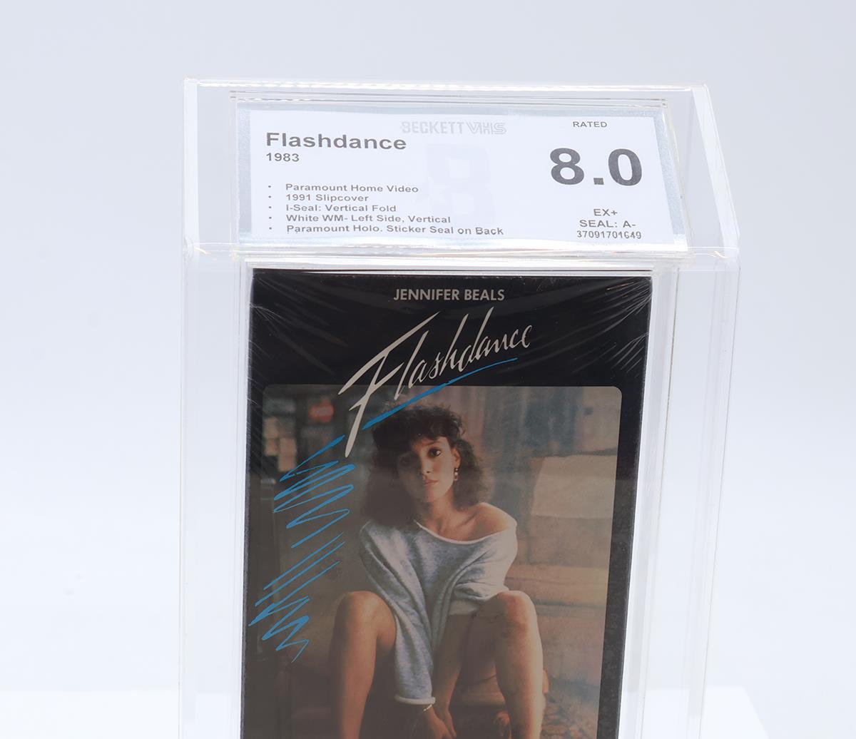 Flashdance 1983,1991 Slipcover Hologram Sticker Seal Beckett 8.0 / A- VHS