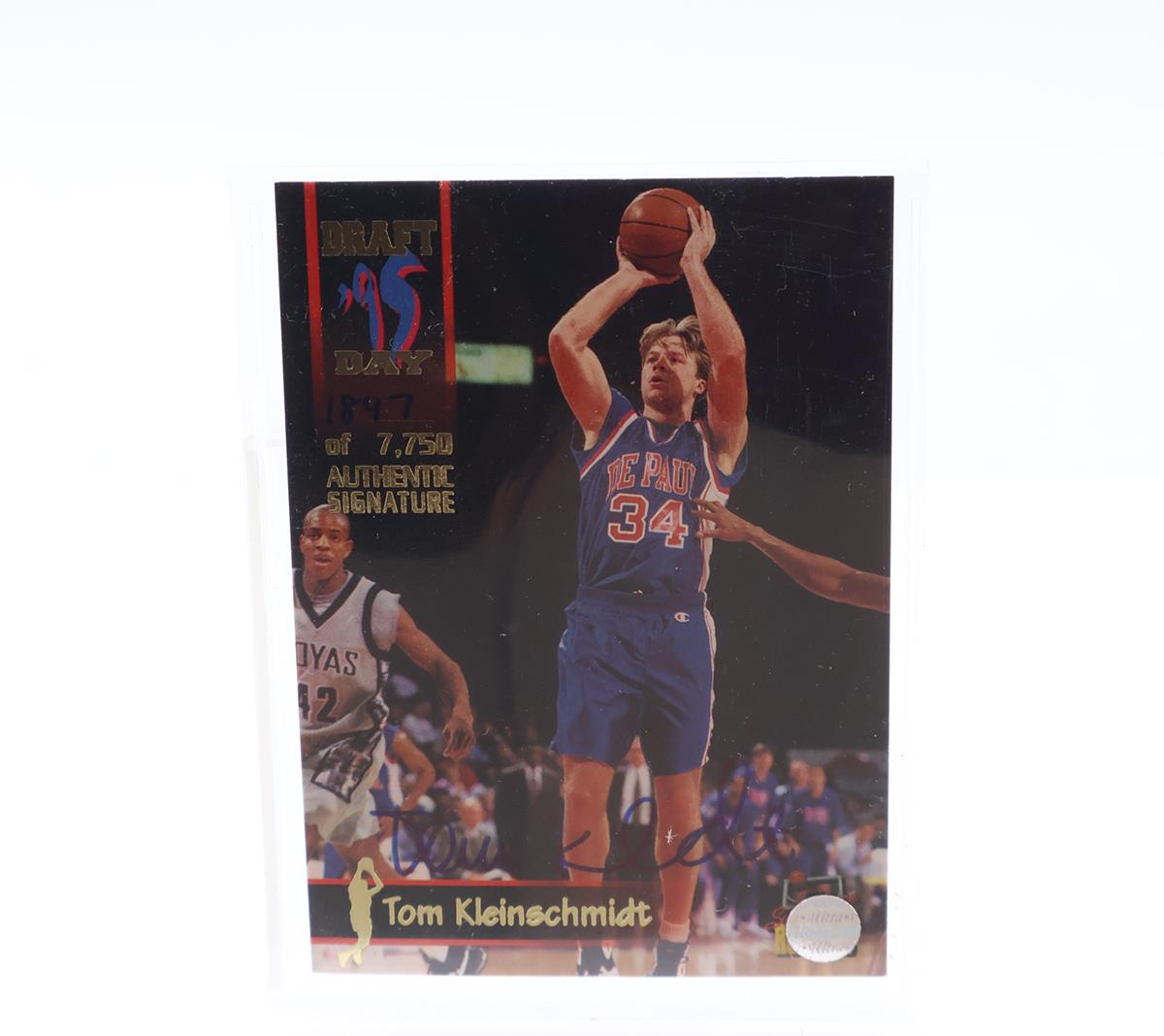 Tom Kleinschmidt Draft Day AUTOGRAPHED 1995 Signature Rookies NBL Trading Card