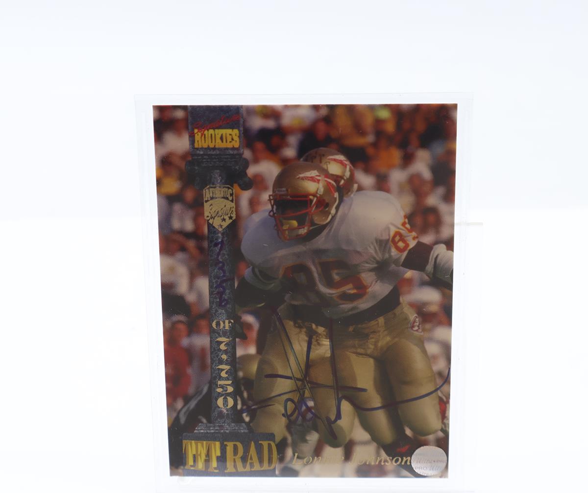 Lonnie Johnson Florida State AUTOGRAPHED 1994 Signature Rookies NFL Trading Card