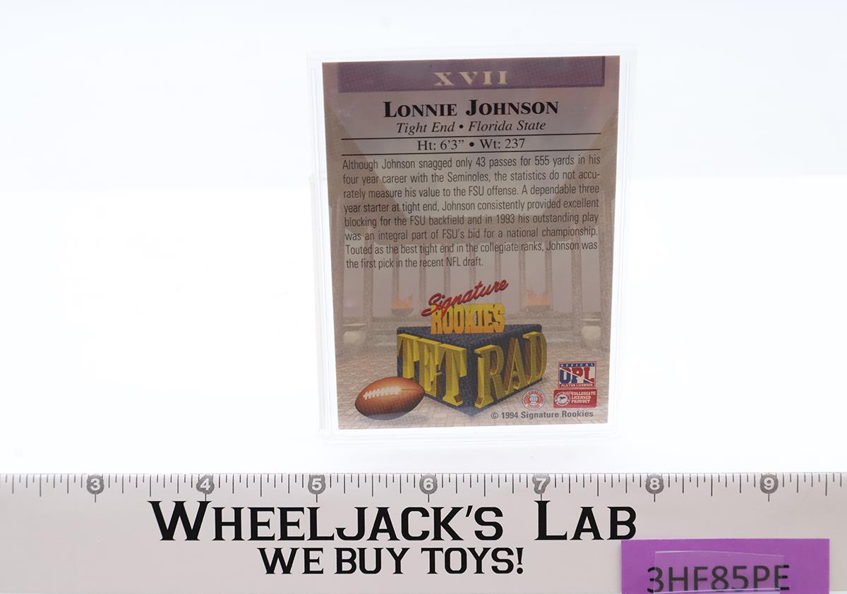 Lonnie Johnson Florida State AUTOGRAPHED 1994 Signature Rookies NFL Trading Card