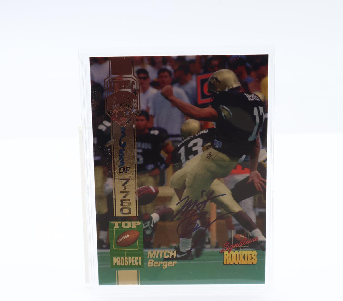 Mitch Berger Top Prospect AUTOGRAPHED 1994 Signature Rookies NFL Trading Card