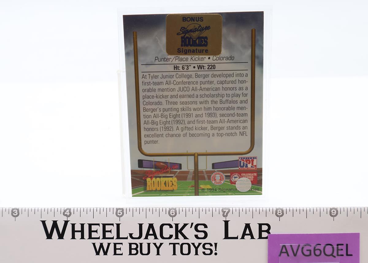 Mitch Berger Top Prospect AUTOGRAPHED 1994 Signature Rookies NFL Trading Card