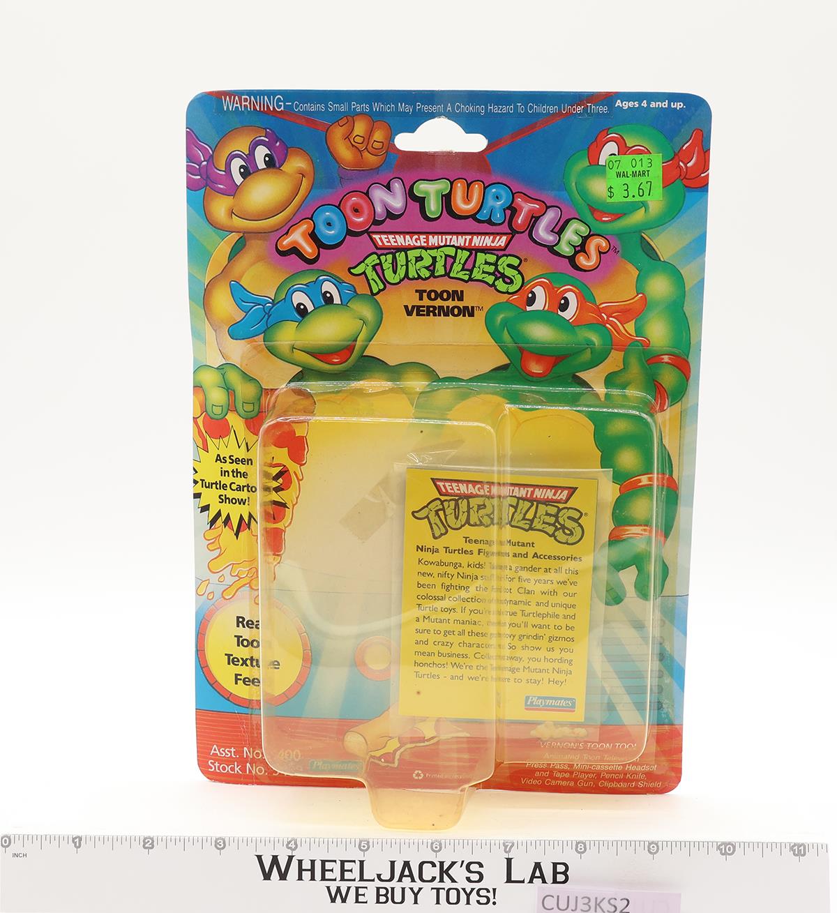 Toon Vernon 100% Complete W/ Card TMNT 1993 Playmates Action Figure