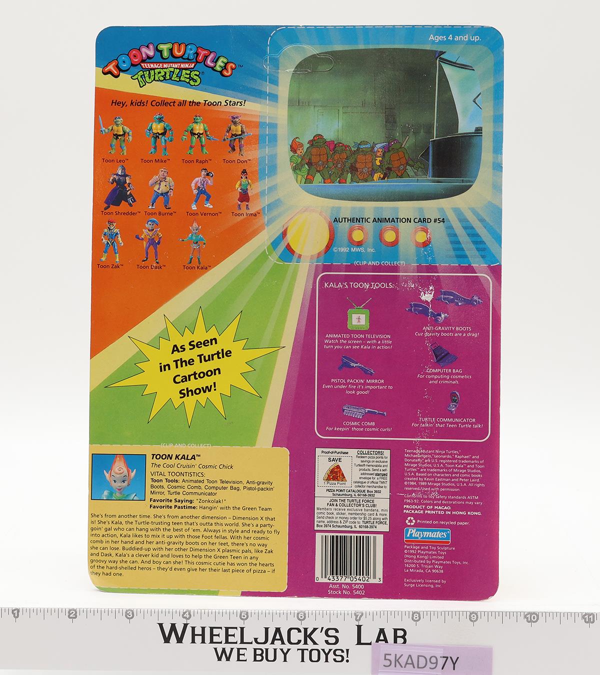 Toon Kala 100% Complete W/ Card TMNT 1993 Playmates Action Figure