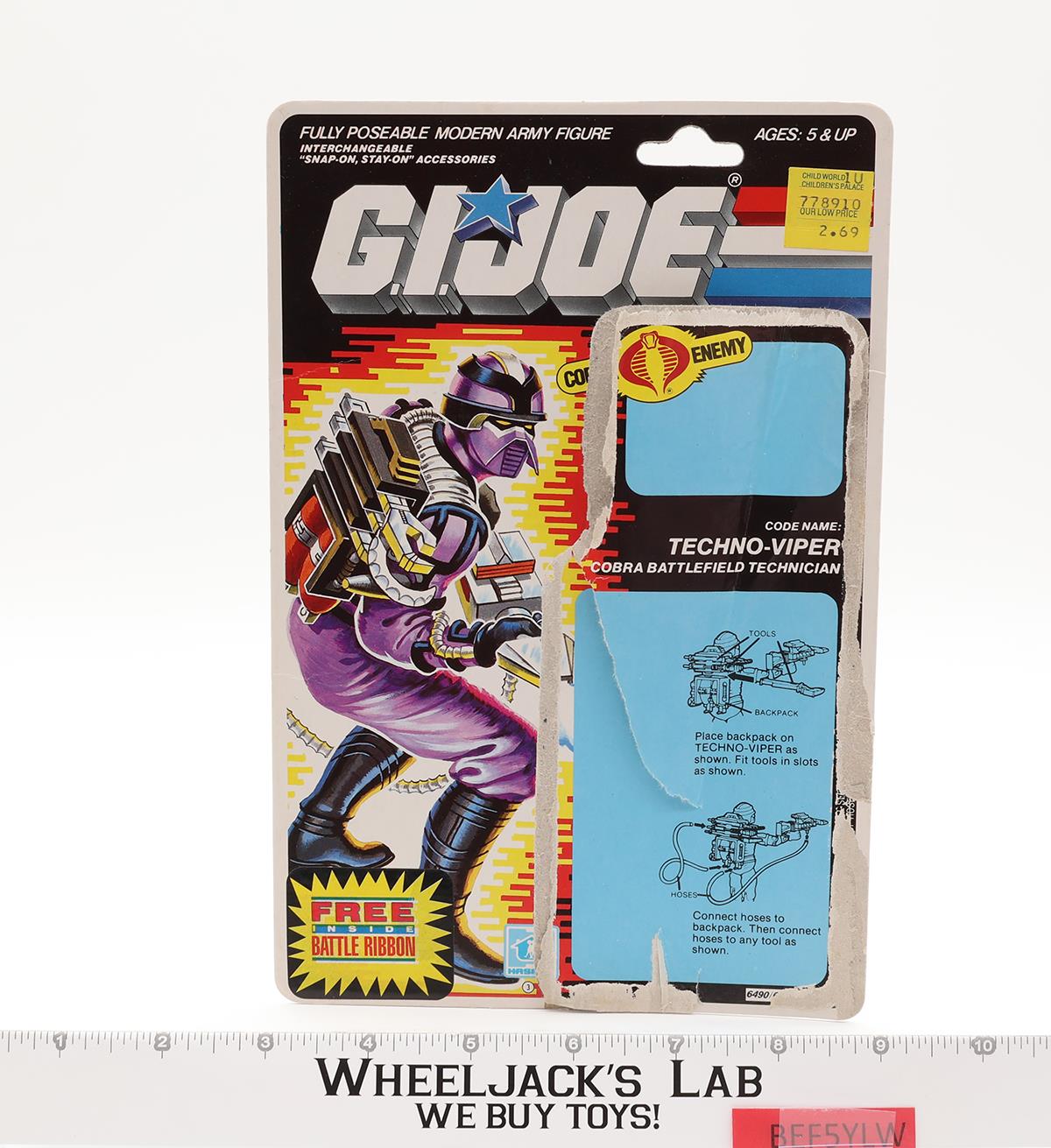 Techno-Viper V1 100% Complete W CARD 1987 GI Joe Hasbro Vintage Action Figure