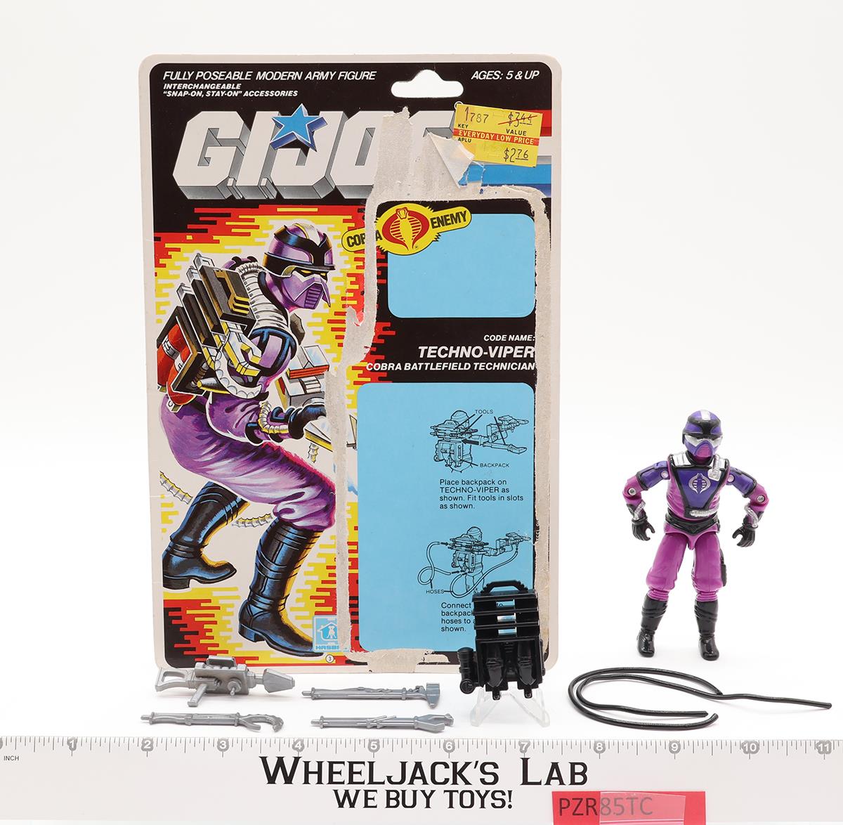 Techno-Viper V1 100% Complete W/CARDBACK G.I. Joe 1987 Hasbro Vintage Figure