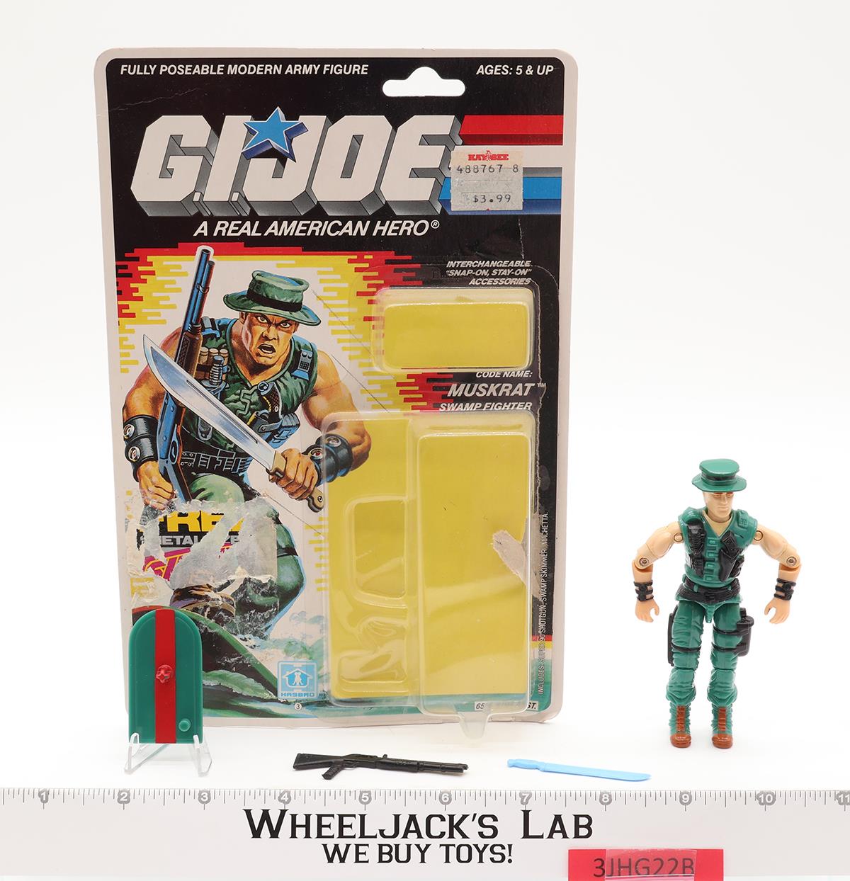 Muskrat 100% Complete W/34 Cardback 1988 G.I. Joe Vintage Hasbro Action Figure
