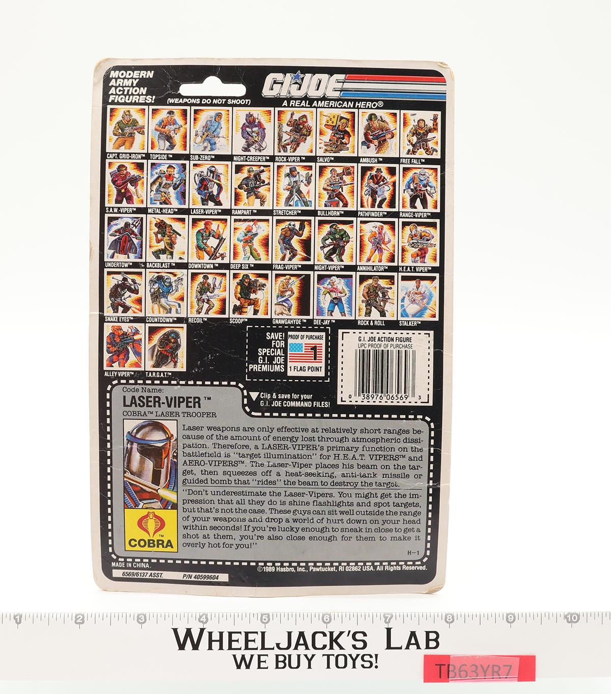 Laser Viper V1 100% Complete W/ Card 1990 G.I. Joe Hasbro Vintage Action Figure