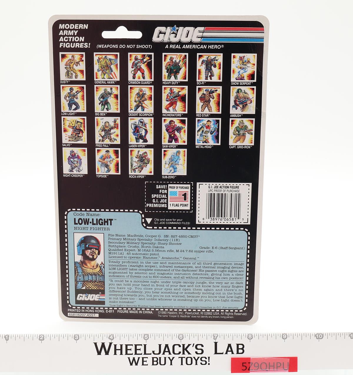 Low-Light V3 100% Complete W/ 22 Card 1991 G.I. Joe Hasbro Vintage Action Figure