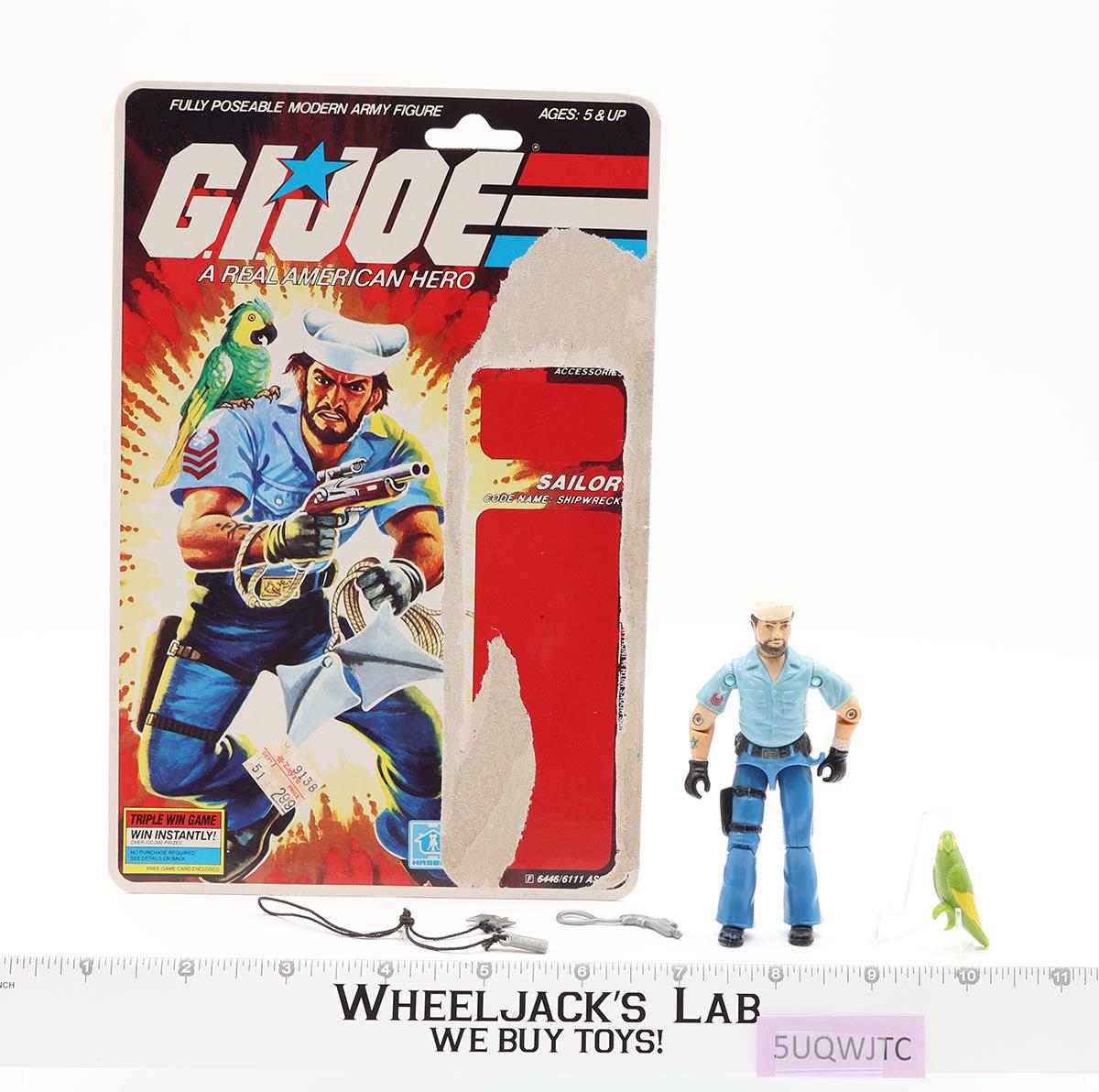 Shipwreck V1 100% Complete W CARD 1985 GI Joe Hasbro Vintage Action Figure