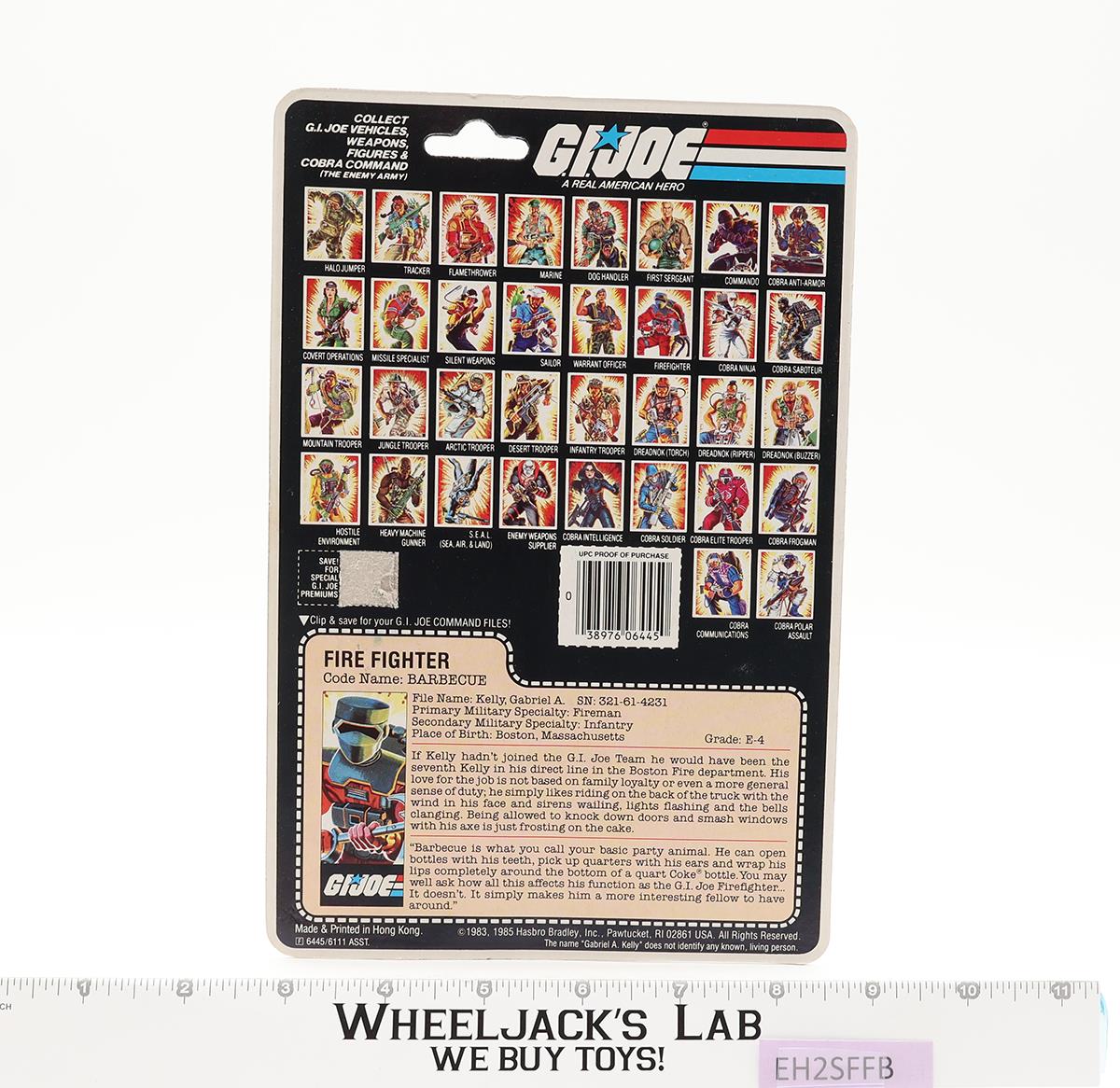 Barbecue V1 Complete 34 Cardback G.I. Joe 1985 Hasbro Vintage Action Figure