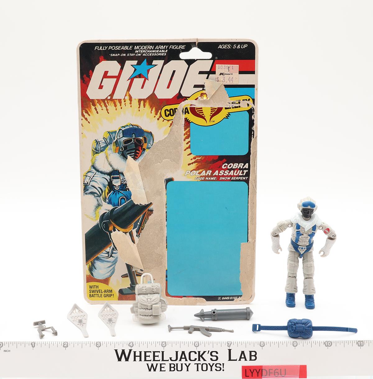 Snow Serpent V1 100% Complete 34 Cardback 1986 G.I. Joe Hasbro Vintage Figure