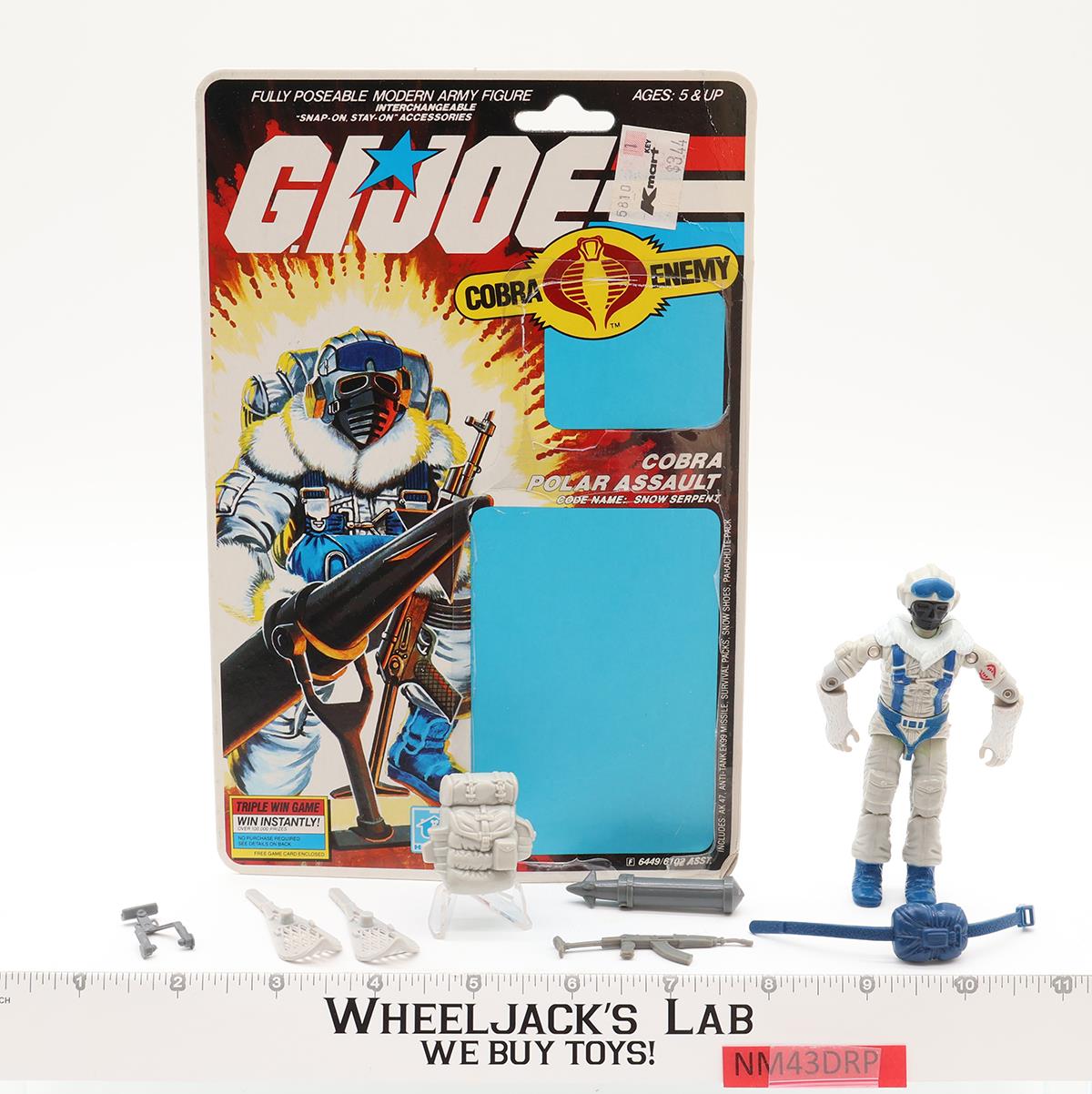 Snow Serpent V1 100% Complete 34 Cardback 1986 G.I. Joe Hasbro Vintage Figure