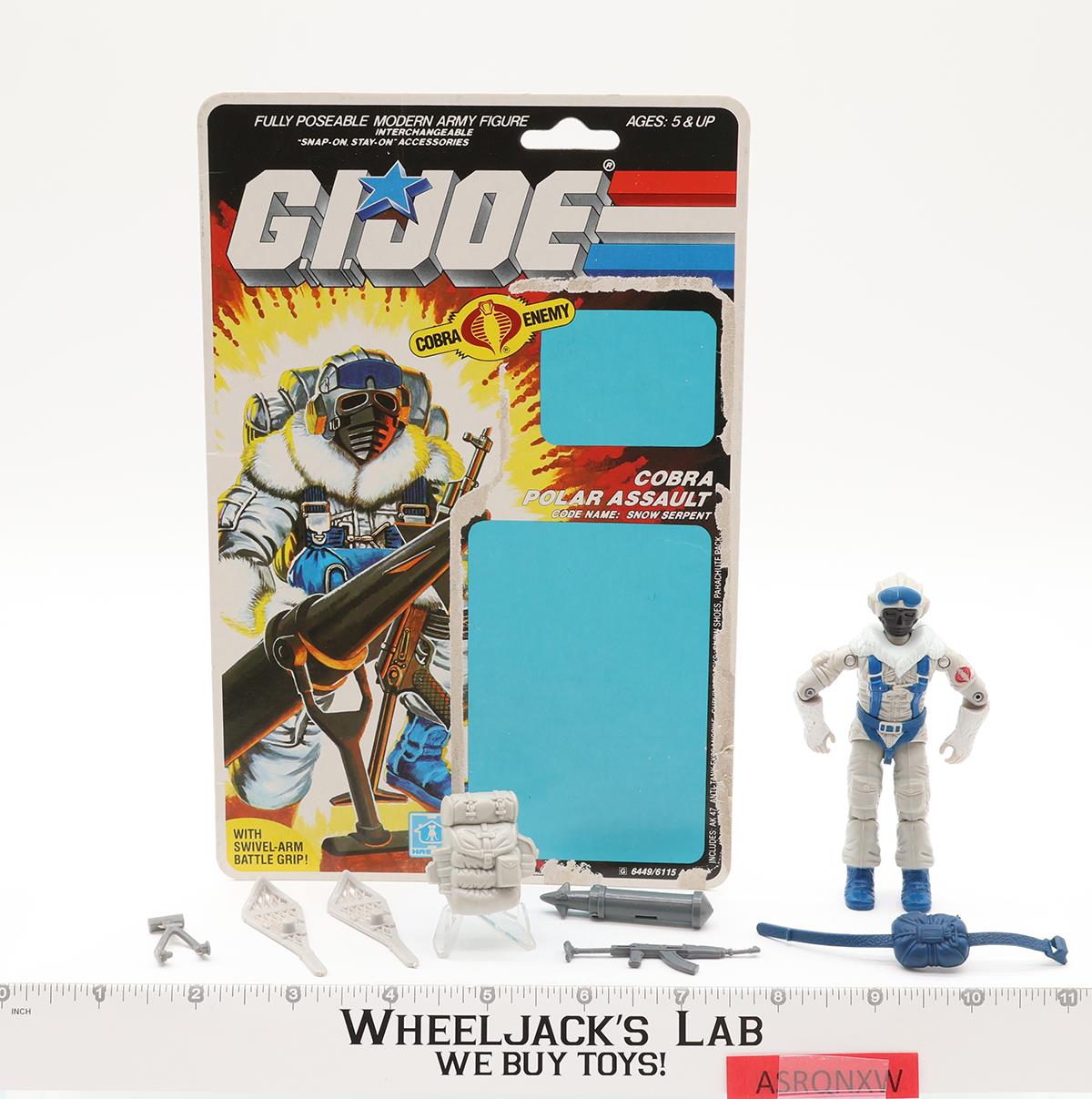 Snow Serpent V1 Complete W/Cardback G.I. Joe 1985 Hasbro Vintage Action Figure