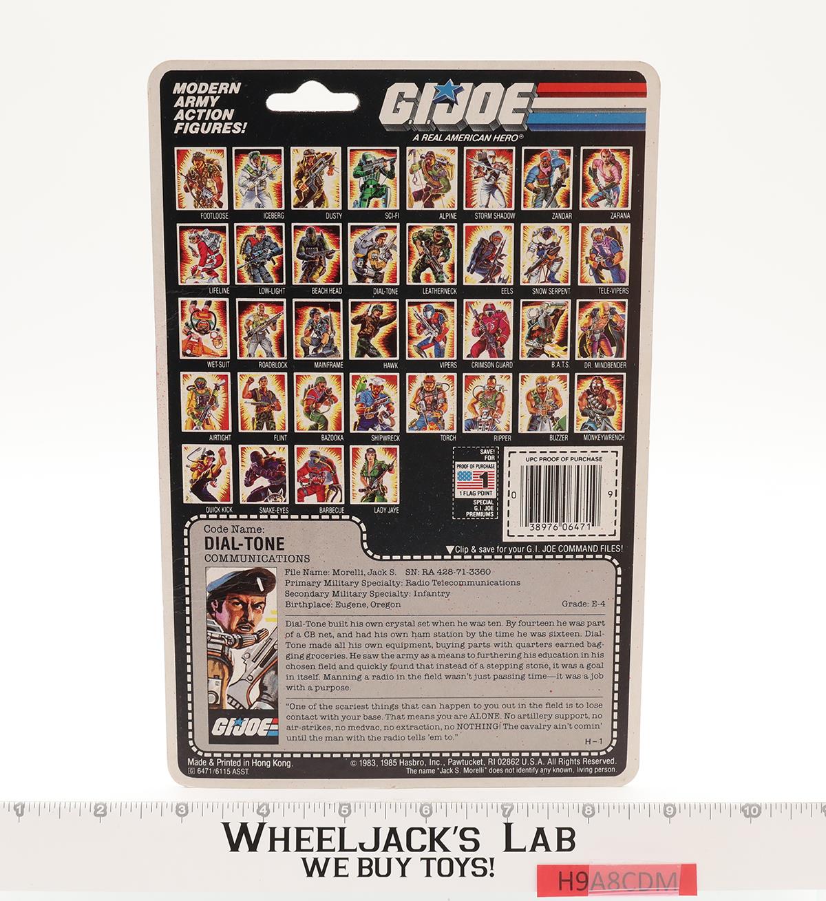 Dial-Tone 100% Complete With Card V1 GI Joe Action Figure Vintage 1986 Hasbro