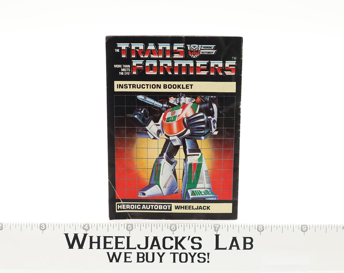 Wheeljack Instruction Manual Booklet 1985 Hasbro G1 Transformers Action Figure