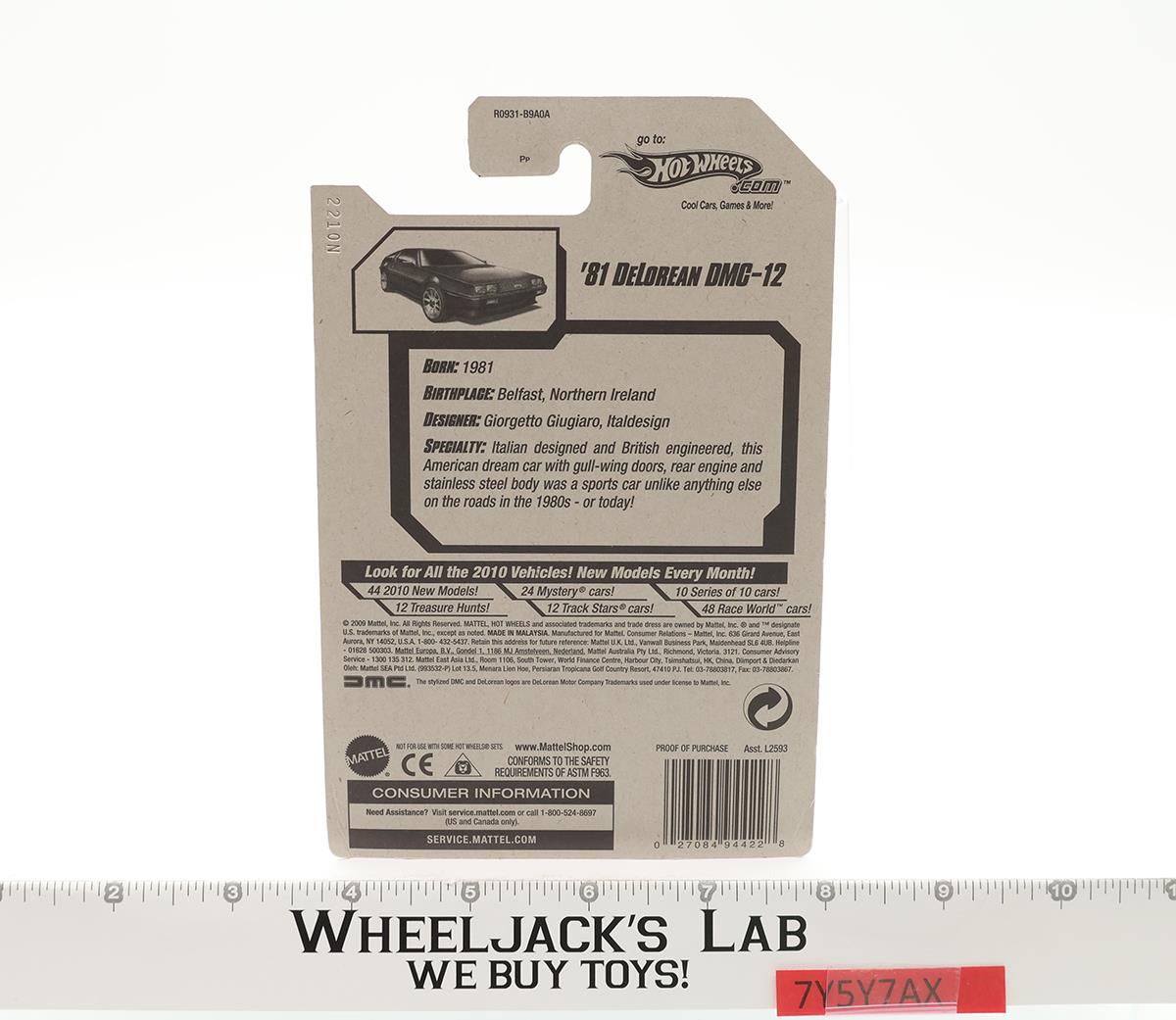 Hot Wheels 81 Delorean DMC-12 2010 New Models Long Card 15/44 NEW SEALED