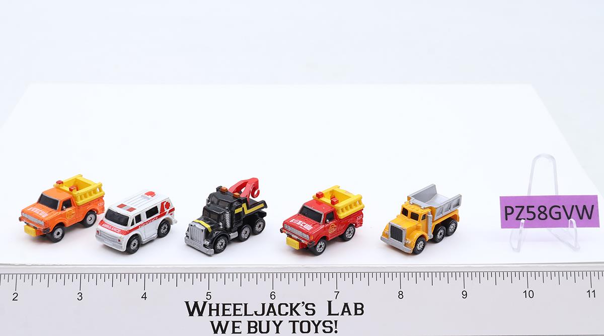 Lot of 5 First Responder Vehicles & Trucks Micro Machines 1988-89 Galoob