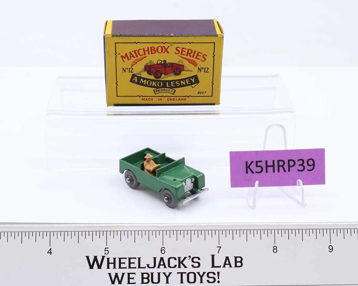Land Rover No. 12A MOKO Lesney Matchbox 1955 Green Vintage England w/ Box