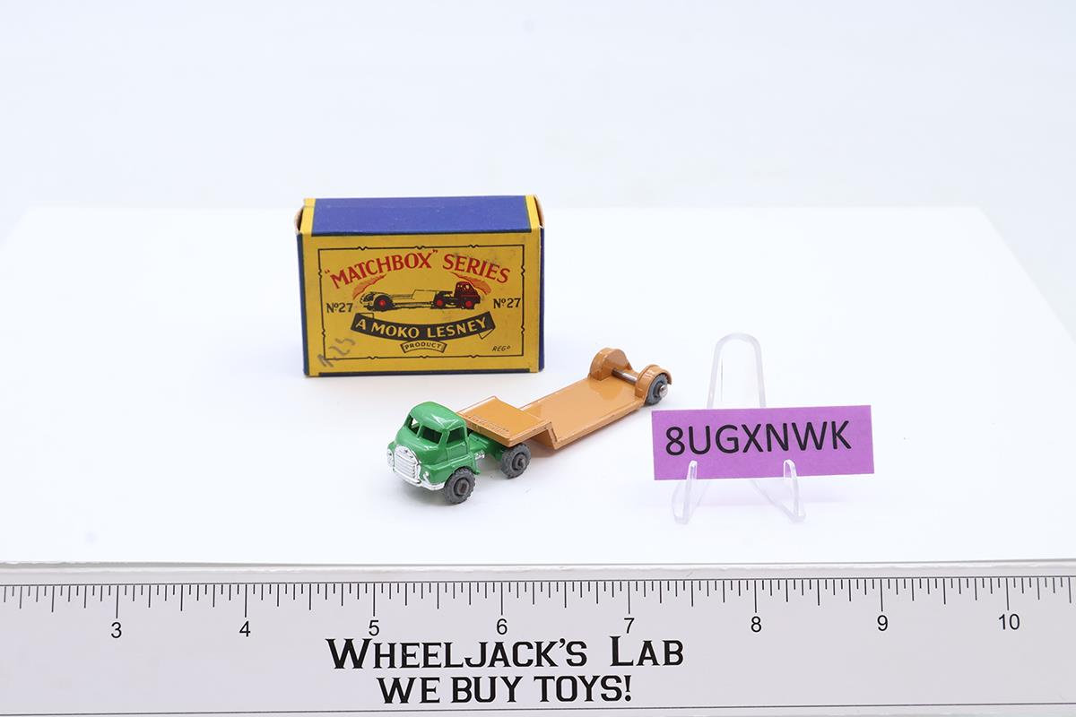 Bedford Lowloader No. 27 MOKO Lesney Matchbox 1958 Green Vintage England w/ Box