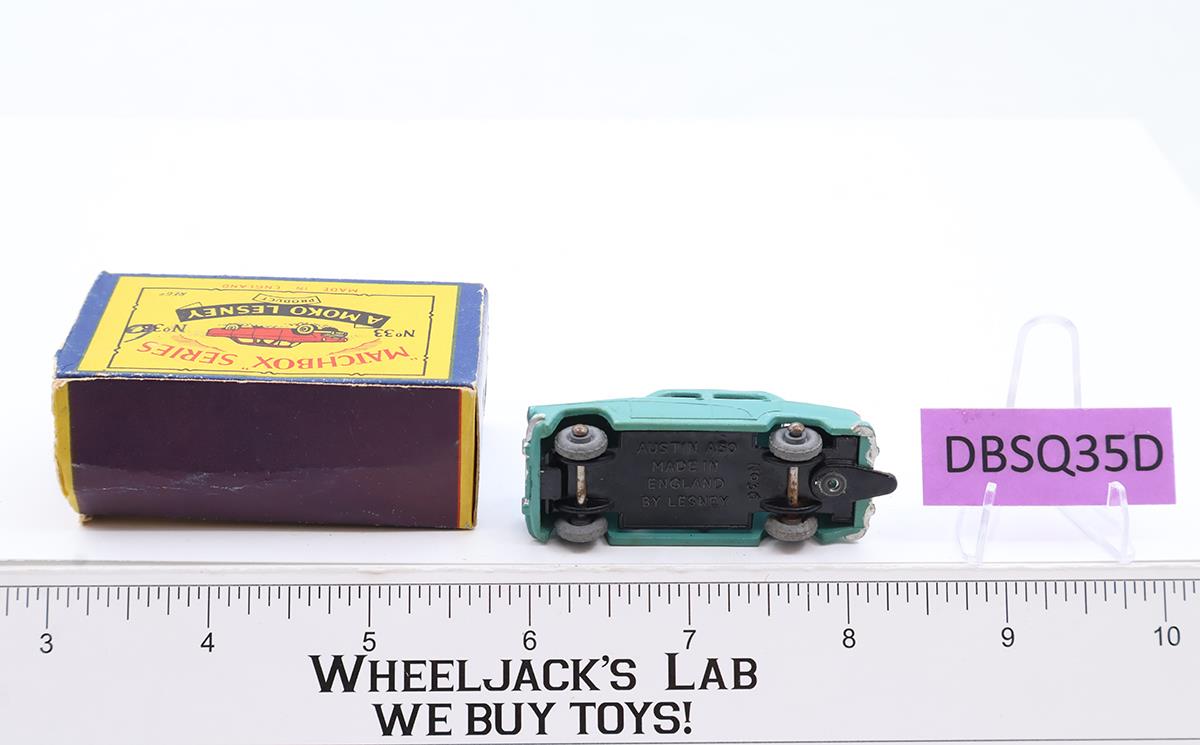 Austin A50 No. 36 MOKO Lesney Matchbox 1957 BLUE GREEN Vintage England