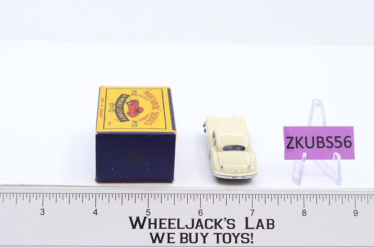 Jaguar XK140 Coupe No. 32 MOKO Lesney Matchbox 1957 CREAM Vtg England w/ Box