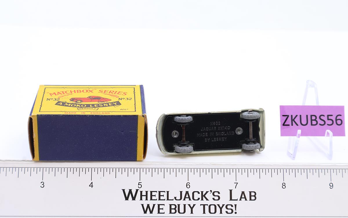 Jaguar XK140 Coupe No. 32 MOKO Lesney Matchbox 1957 CREAM Vtg England w/ Box